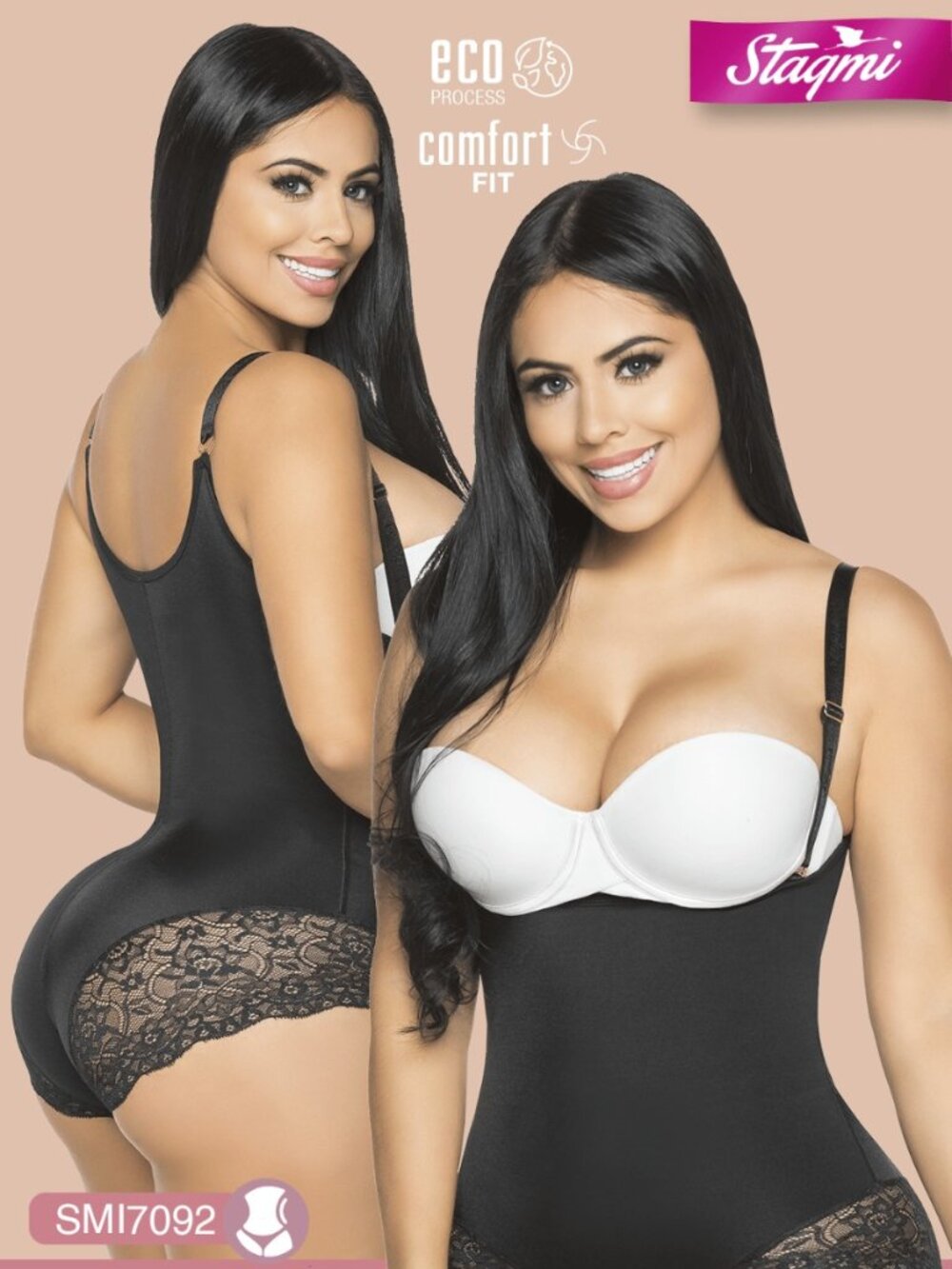 Stagmi Colombian Faja Lace Bodysuit Waist Butt Shaper Shapewear 2-Pack New Tags! - Picture 8 of 16